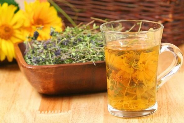 Decocción de herbas para a prostatite calcárea